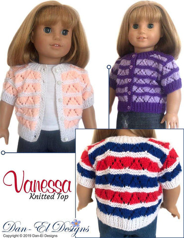 Dan-El Designs Knitting Vanessa 18" Doll Knitting Pattern Pixie Faire