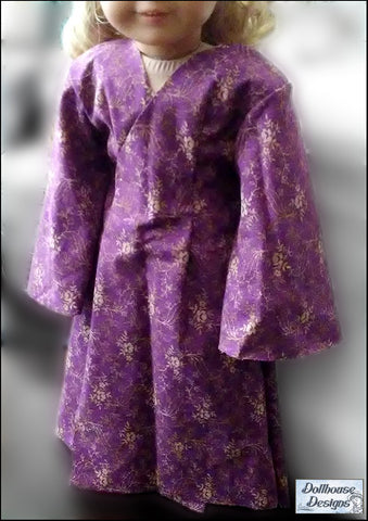 Dollhouse Designs 18 Inch Historical Kyoto 1940s Kimono Robe 18" Doll Clothes Pattern Pixie Faire