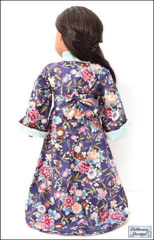 Dollhouse Designs 18 Inch Historical Kyoto 1940s Kimono Robe 18" Doll Clothes Pattern Pixie Faire