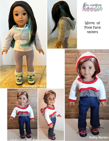 Doll Joy 18 Inch Modern Joy Super Crop Hoodie Pattern for 18" - 19" Dolls Pixie Faire