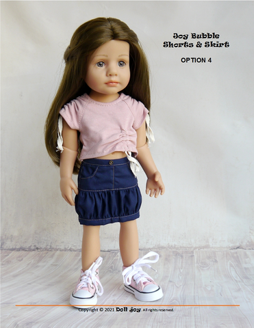 Doll Joy Ruby Red Fashion Friends Joy Bubble Shorts & Skirt 14.5-15" Doll Clothes Pattern Pixie Faire