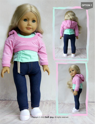 Doll Joy 18 Inch Modern Joy Super Crop Hoodie Pattern for 18" - 19" Dolls Pixie Faire