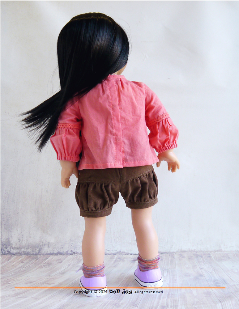 Doll Joy 18 Inch Modern Joy Bubble Shorts & Skirt 18" Doll Clothes Pattern Pixie Faire