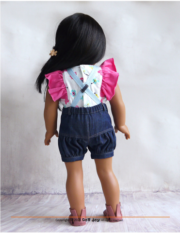 Doll Joy 18 Inch Modern Joy Bubble Shorts & Skirt 18" Doll Clothes Pattern Pixie Faire