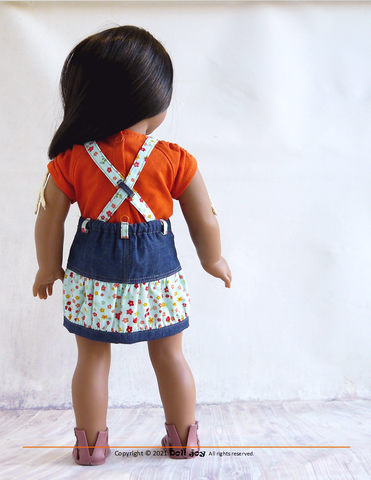 Doll Joy 18 Inch Modern Joy Bubble Shorts & Skirt 18" Doll Clothes Pattern Pixie Faire