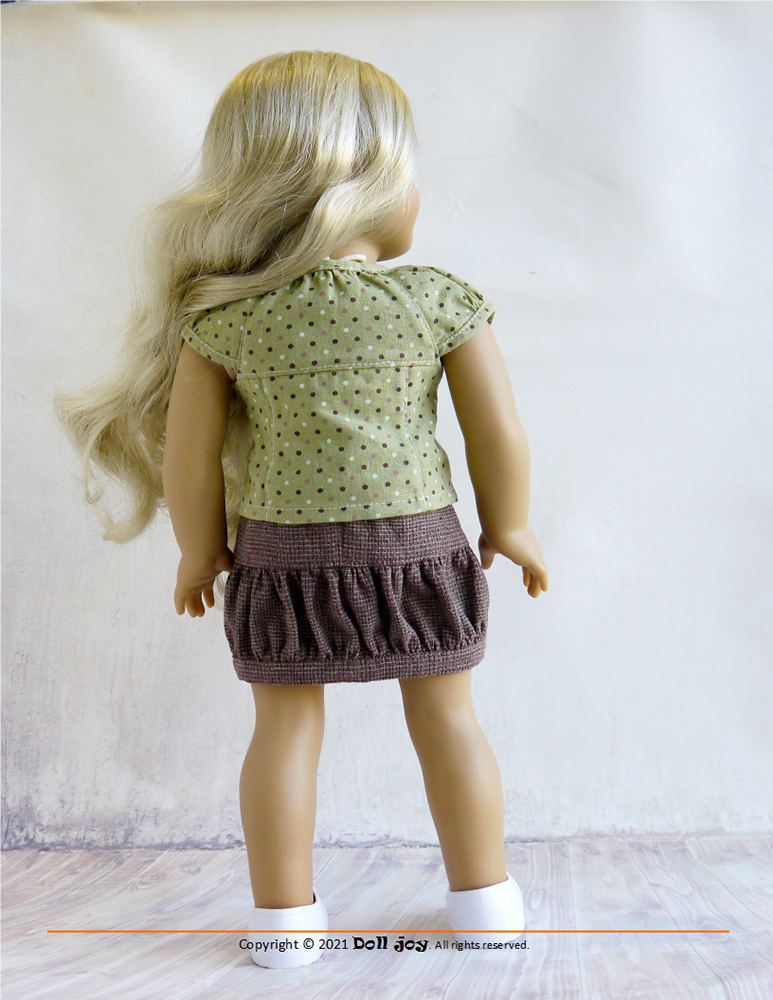 Doll Joy 18 Inch Modern Joy Bubble Shorts & Skirt 18" Doll Clothes Pattern Pixie Faire