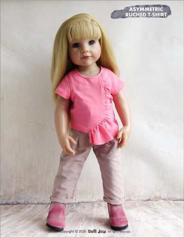 Doll Joy Gotz 19 Inch Asymmetric Ruched T-Shirt Pattern for 19" Gotz Dolls Pixie Faire