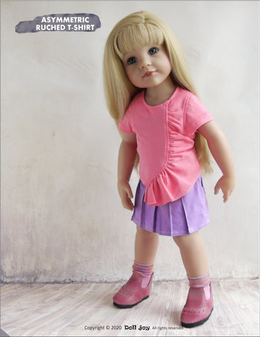 Doll Joy Gotz 19 Inch Asymmetric Ruched T-Shirt Pattern for 19" Gotz Dolls Pixie Faire