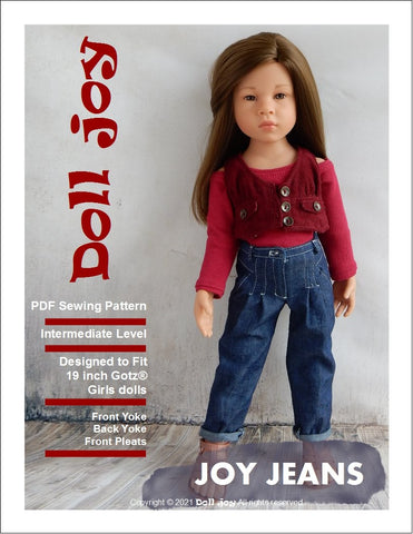 Doll Joy Gotz 19 Inch Joy Jeans 19" Gotz® Doll Clothes Pattern Pixie Faire