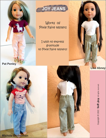 Doll Joy WellieWishers Joy Jeans 14.5-15 inch Doll Clothes Pattern Pixie Faire