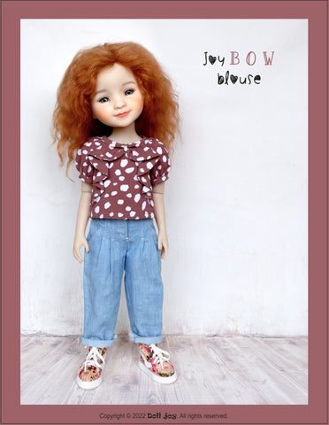 Doll Joy Ruby Red Fashion Friends Joy Bow Blouse 14.5 -15 inch Doll Clothes Pattern Pixie Faire