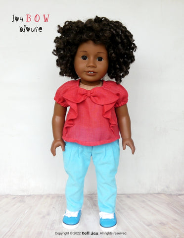 Doll Joy 18 Inch Modern Joy Bow Blouse 18 inch Doll Clothes Pattern Pixie Faire