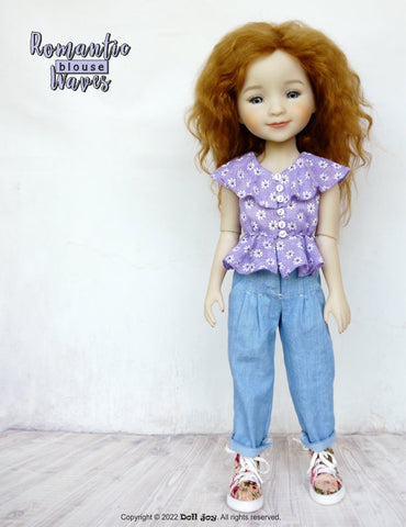 Doll Joy Ruby Red Fashion Friends Romantic Waves Blouse Pattern for 14.5-15" Dolls Pixie Faire