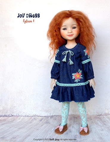 Doll Joy Ruby Red Fashion Friends Joy Dress 14.5-15" Doll Clothes Pattern Pixie Faire