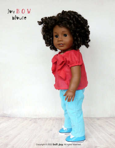 Doll Joy 18 Inch Modern Joy Bow Blouse 18 inch Doll Clothes Pattern Pixie Faire