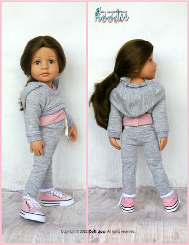 Doll Joy Ruby Red Fashion Friends Joy Super Crop Hoodie Pattern for 14.5" - 15" Dolls Pixie Faire