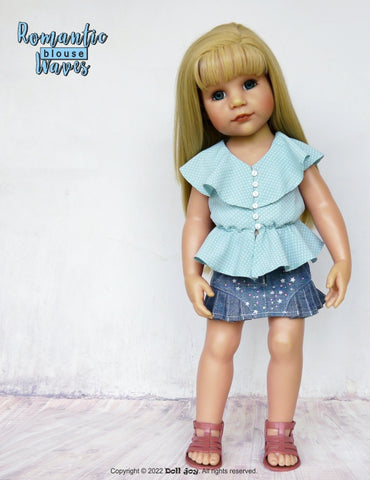 Doll Joy 18 Inch Modern Romantic Waves Blouse Pattern for 19" Gotz Dolls Pixie Faire