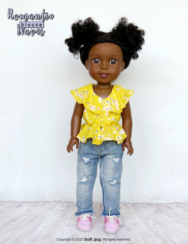 Doll Joy Ruby Red Fashion Friends Romantic Waves Blouse Pattern for 14.5-15" Dolls Pixie Faire