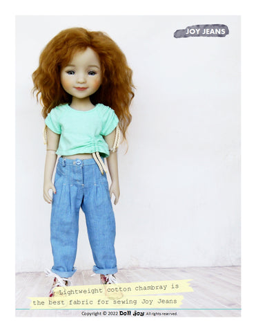 Doll Joy WellieWishers Joy Jeans 14.5-15 inch Doll Clothes Pattern Pixie Faire
