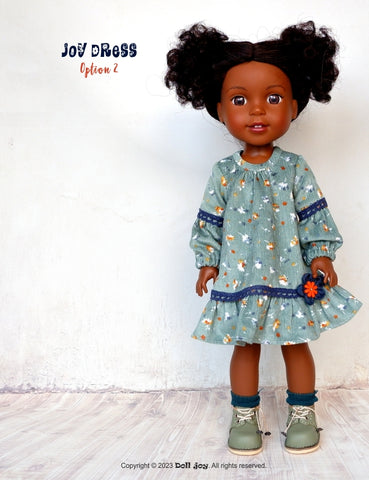 Doll Joy Ruby Red Fashion Friends Joy Dress 14.5-15" Doll Clothes Pattern Pixie Faire