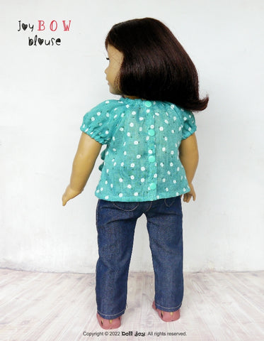 Doll Joy 18 Inch Modern Joy Bow Blouse 18 inch Doll Clothes Pattern Pixie Faire