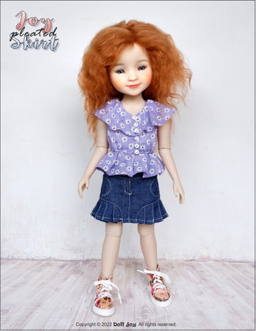 Doll Joy 18 Inch Modern Joy Pleated Skirt 14.5-15" Doll Clothes Pattern Pixie Faire