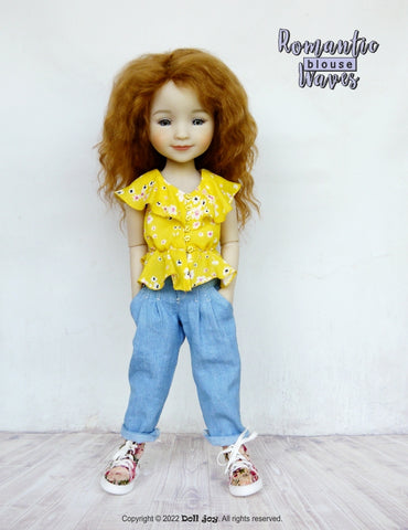 Doll Joy Ruby Red Fashion Friends Romantic Waves Blouse Pattern for 14.5-15" Dolls Pixie Faire