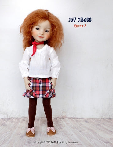 Doll Joy Ruby Red Fashion Friends Joy Dress 14.5-15" Doll Clothes Pattern Pixie Faire