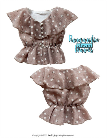Doll Joy 18 Inch Modern Romantic Waves Blouse 18" Doll Clothes Pattern Pixie Faire