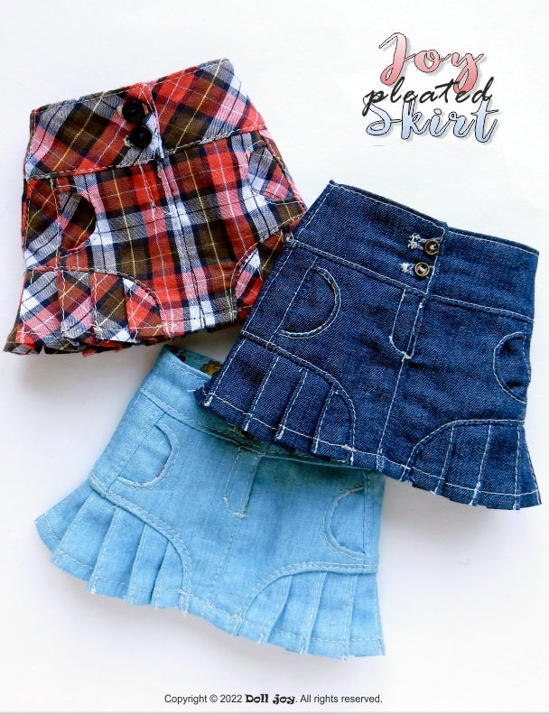 Doll Joy 18 Inch Modern Joy Pleated Skirt 14.5-15" Doll Clothes Pattern Pixie Faire