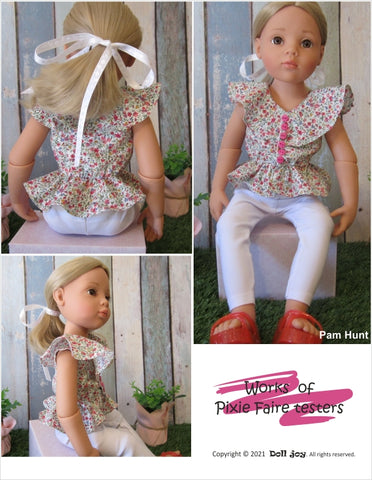 Doll Joy Gotz 19" Romantic Waves Blouse Pattern for 19" Gotz Dolls Pixie Faire