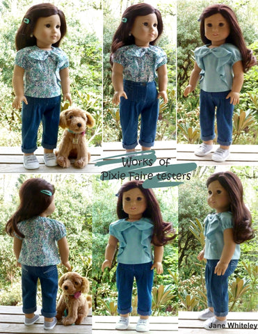 Doll Joy 18 Inch Modern Joy Bow Blouse 18 inch Doll Clothes Pattern Pixie Faire