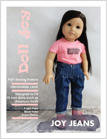 Doll Joy 18 Inch Modern Joy Jeans 18" Doll Clothes Pattern Pixie Faire