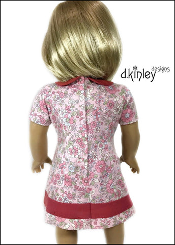 Dkinley Designs 18 Inch Modern Two Tulips Dress 18" Doll Clothes Pattern Pixie Faire