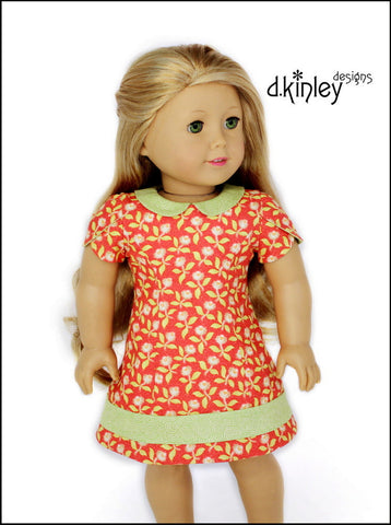 Dkinley Designs 18 Inch Modern Two Tulips Dress 18" Doll Clothes Pattern Pixie Faire