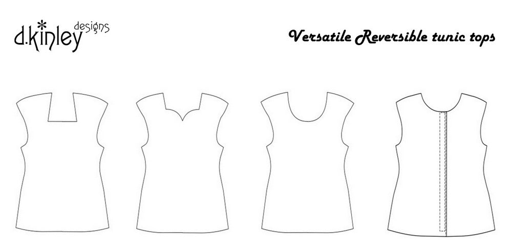 Dkinley Designs 18 Inch Modern Versatile Reversible Tunic Tops 18" Doll Clothes Pattern Pixie Faire