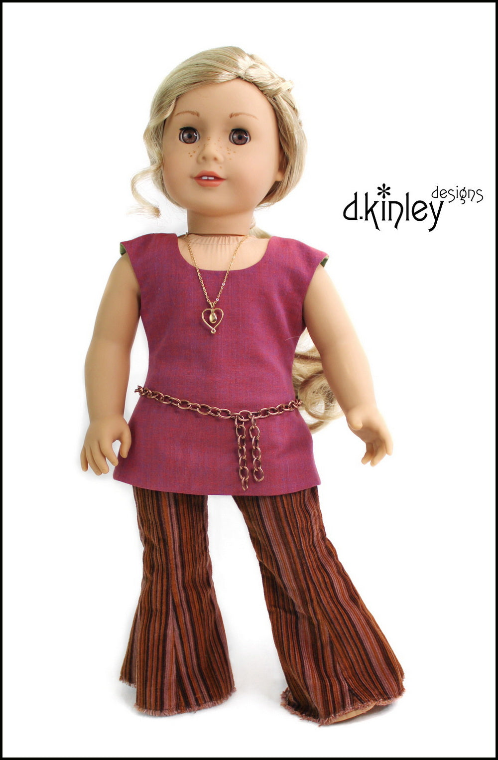 Dkinley Designs 18 Inch Modern Versatile Reversible Tunic Tops 18" Doll Clothes Pattern Pixie Faire