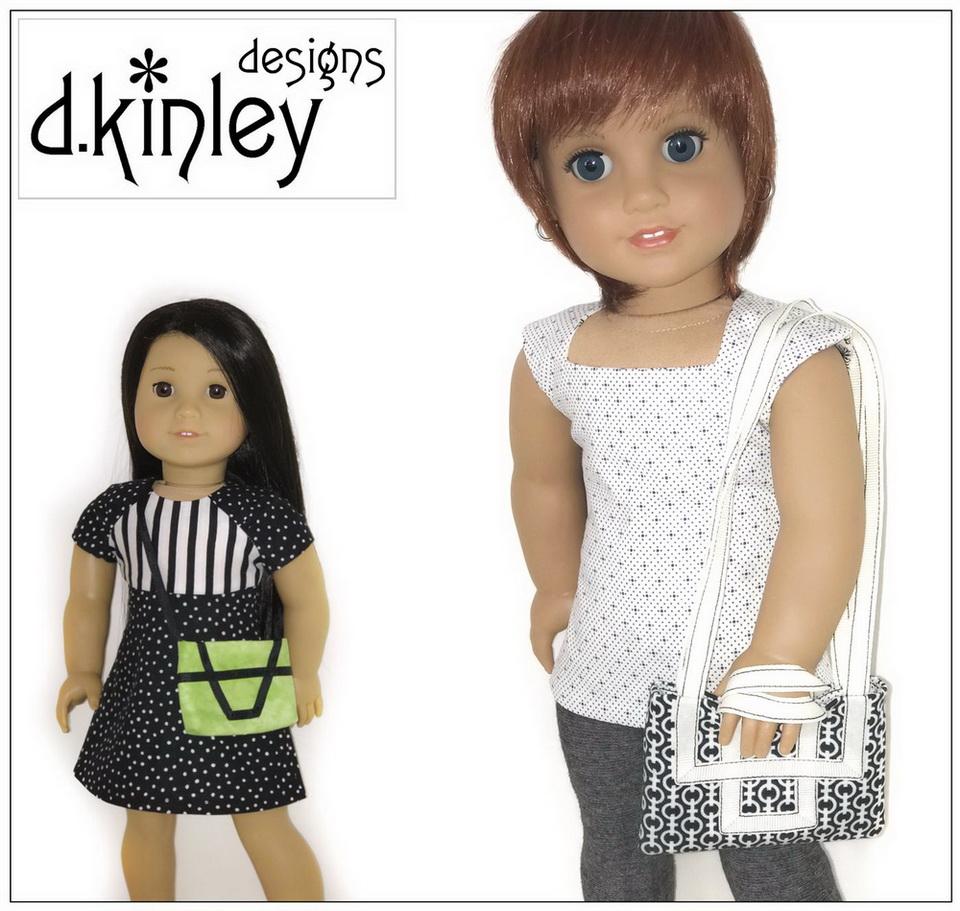Dkinley Designs 18 Inch Modern Art Deco Bags Accessory Pattern for 14-18" Dolls Pixie Faire