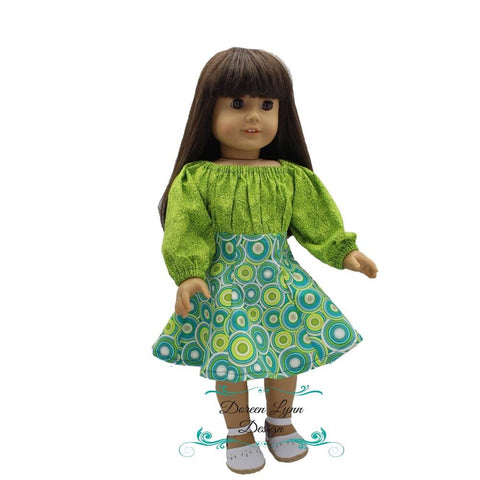 Doreen Lynn Design 18 Inch Modern Hollyhock Dress 18" Doll Clothes Pattern Pixie Faire