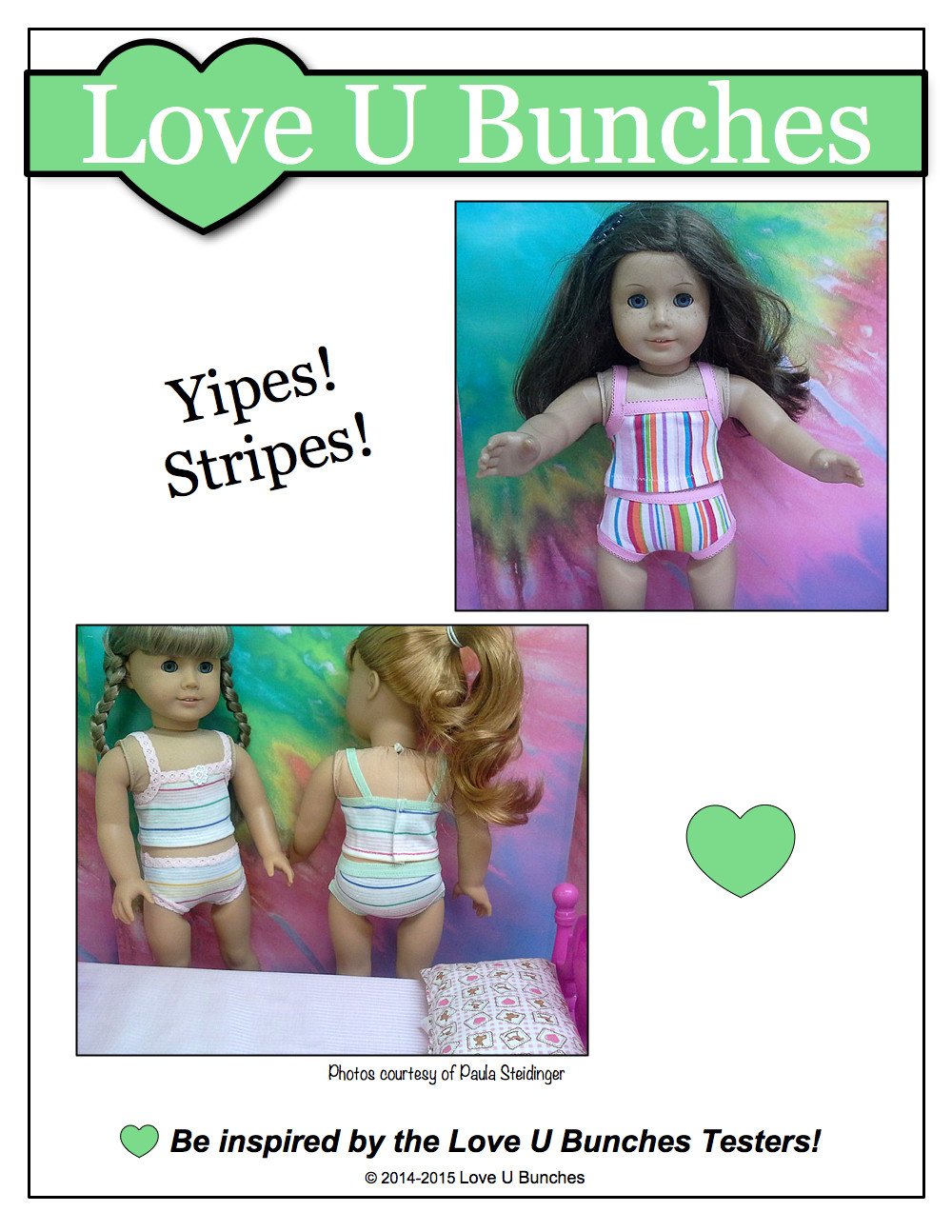 Love U Bunches 18 Inch Modern Days Of The Week Panties and Cami 18" Doll Accessories Pixie Faire