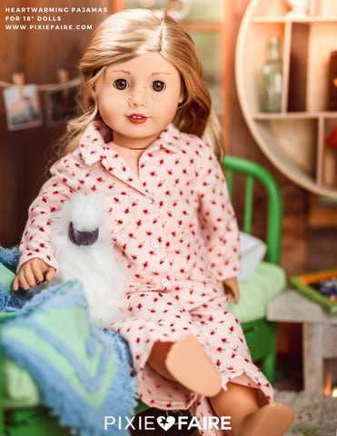 Doll Tag Clothing 18 Inch Modern Heartwarming Pajamas 18" Doll Clothes Pattern Pixie Faire