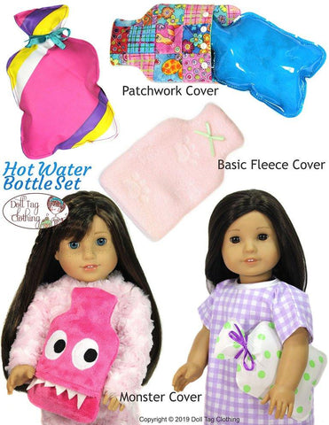 Doll Tag Clothing 18 Inch Modern Hot Water Bottle 18" Doll Accessory Pattern Pixie Faire