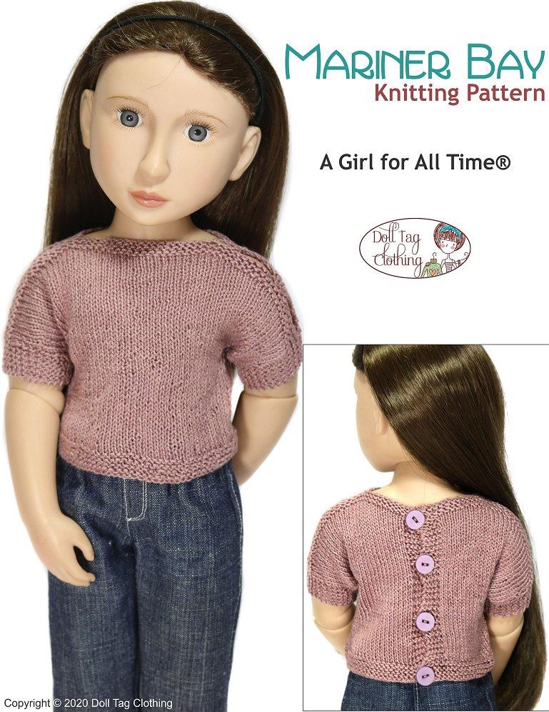 Doll Tag Clothing A Girl For All Time Mariner Bay Knitting Pattern for 16" A Girl For All Time Dolls Pixie Faire