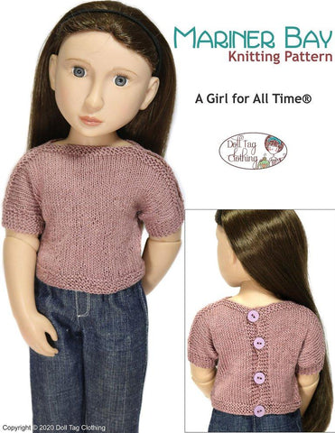 Doll Tag Clothing A Girl For All Time Mariner Bay Knitting Pattern for 16" A Girl For All Time Dolls Pixie Faire