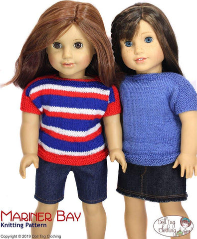 Doll Tag Clothing Knitting Mariner Bay 18" Doll Knitting Pattern Pixie Faire