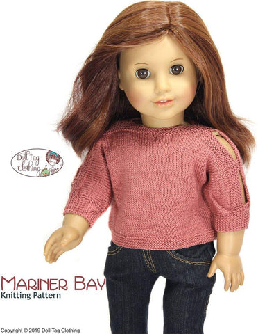 Doll Tag Clothing Knitting Mariner Bay 18" Doll Knitting Pattern Pixie Faire
