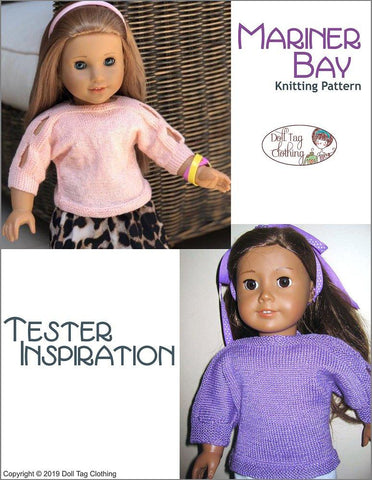 Doll Tag Clothing Knitting Mariner Bay 18" Doll Knitting Pattern Pixie Faire