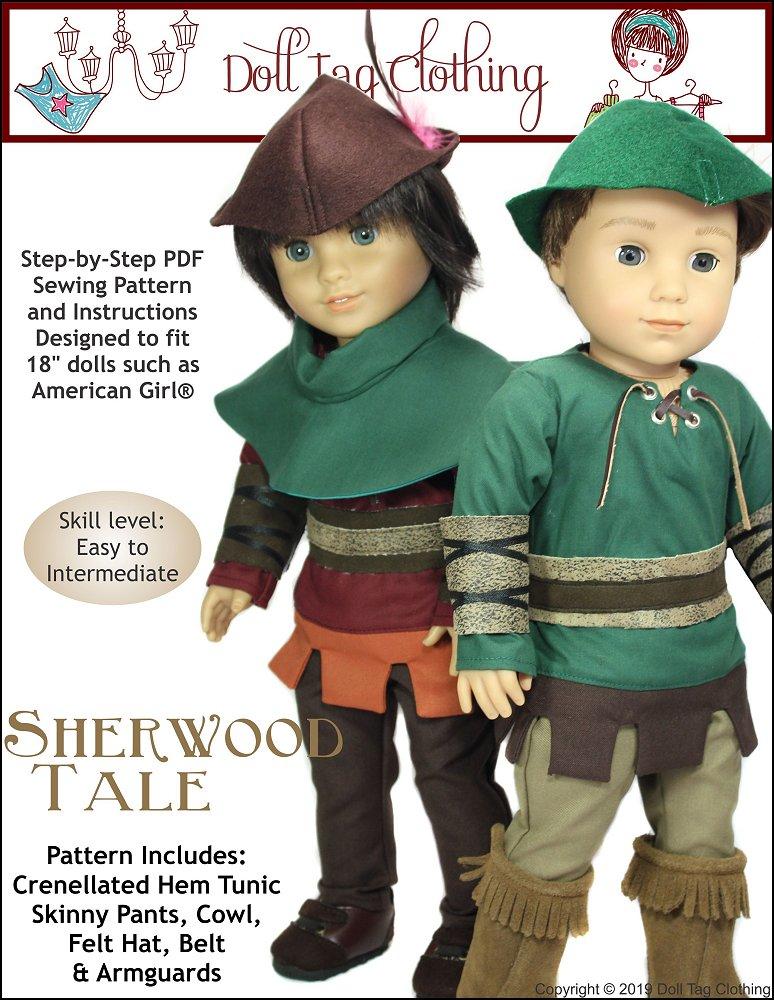 Doll Tag Clothing 18 Inch Modern Sherwood Tale 18" Doll Clothes Pattern Pixie Faire