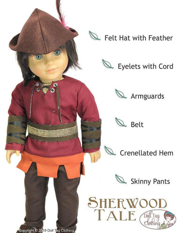 Doll Tag Clothing 18 Inch Modern Sherwood Tale 18" Doll Clothes Pattern Pixie Faire