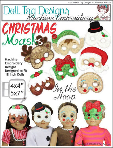 Doll Tag Clothing Machine Embroidery Design Christmas Masks Machine Embroidery Designs Pixie Faire